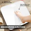 Scale for Body Weight, High Accuracy Bathroom Digital Scales, Bluetooth Weighing Scale, Unlimited Users, LCD Display, Round Corner Disign, Compact Size with Sturdy Tempered Glass 400lb- White