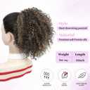 Drawstring Curly Ponytail Extensions for Black Women Protein Silk Fiber Human Hair Soft Feeling Afro Kinky Curly Hair Puff Pony tails Lightweight, Soft Natural Budget-Friendly for Daily Styles