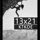 KTKDE 13x21 Picture Frame, Studio Gallery 21x13 Poster Black Frame Wooden, Vertical & Horizontal Wall Hanging Picture Frame for Photos, Posters & Art Prints