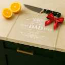 3 x Engraved Acrylic Cutting Board with Counter Lip - Best Dad Ever Dad Gifts from Daughter Son Cooking Gift for Father Daddy Christmas Birthday Presents Clear Countertop Protector Kitchen Decor