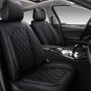 LINGVIDO Breathable and Waterproof Faux Leather Automotive Seat Covers for Cars SUV Pick-up Truck Sedan,Universal Anti-Slip Driver Seat Cover Accessories with Backrest (Full Set, Black)