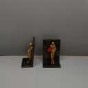 Elegant Artistic Book Ends for Heavy Books |Book Ends for Shelves |Bookend Creative Book Stands with Sculptural Details | Ideal for Living Room, Bedroom, Office & Hotel Decor | Set of 2 (Golden)