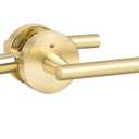 Goldenwarm 1 Pack Gold Door Handles Interior, Brushed Gold Privacy Lever Door Handle, Heavy Duty Interior Bedroom Door Lever Pack, Door Handles for Bathroom