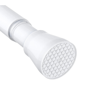 MEXAU Shower Curtain Rod 4577 Inch White Shower Rod 7/8" Tension Curtain Rod Adjustable Curtain Rods No Drilling Shower Tension Rod Shower Curtain Tension Rod for Bathroom Windows Doorways
