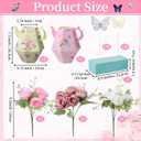 Daifunli 6 Sets Tea Party Princess Decorations Flower Boxes Afternoon Teapot Centerpieces for Table Teapot Vase Table Decor Baby Shower Birthday Supplies Floral Tea Themed Wedding Party Favor