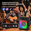 Karaoke Machine, Portable Bluetooth Speaker with 2 Wireless Microphones for Adults & Kids,Karaoke Speaker for Parties and Gatherings, PA System Supports TWS/USB/TF/REC/AUX and TV Connected (Black)