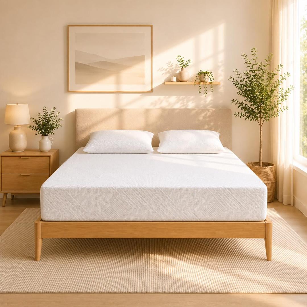 IULULU 8 Inch Full Mattress, Memory Foam Mattress in a Box with Cooling Gel, Medium Firm Support for Pressure Relief, CertiPUR-US Certified