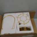 20 Pieces European Ceramic Tea Set for Adults With Metal Holder and Flower Painting (Large Cream Version)