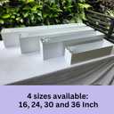 LaLaGreen Planter Boxes Outdoor (36 Inch, 3 Pack) White Metal Rectangular Deck Railings Flower Box with Brackets, Large Planters Plant Holder for Fence Balcony Rail Patio Porch Modern Garden Decor