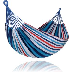 SUNCREAT Hammocks for Outside, Portable Heavy Duty Tree Hammock, Ocean Stripes
