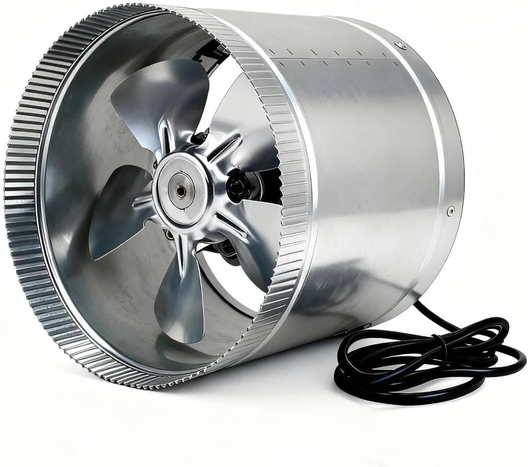 SunStream 10 Inch 1170 CFM Inline Booster Duct Fan | Ventilation HVAC Exhaust Fan with Low Noise for Basements, Bathrooms, Kitchens and Workshops