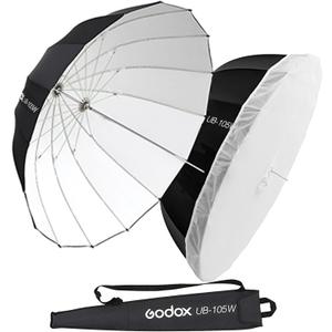 Godox 41.3" / 105cm Parabolic Deep Reflective Umbrella White Inner Studio Soft Light Umbrella with Withe Diffuser Cover for Photography Video Studio Shooting