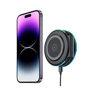 FTNT OneSnap 
Magnetic Wireless Charger,Wireless Charging Pad,3 in 1 Foldable Fast Wireless Charger-Black