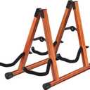 MOREYES Double Guitar Stand, Acoustic Guitar Stand for Multiple Guitars, Folding A-Frame Electric Guitar Stand, Wooden Guitar Stands Floor For School Music Program, Concerts, Easy to Assemble