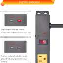 10 Outlet Long Power Strip Surge Protector, Heavy Duty Industrial Metal Power Strip 6 Feet, Wall Mountable, for Work Bench, Shop, Garage, Black (1000 Joules)