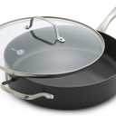 GreenPan Canterbury 5QT Saut Pan with Lid, Hard Anodized Healthy Ceramic Nonstick, PFAS-Free, Stainless Steel Handle, Metal Utensil Safe, Dishwasher Safe, Oven Safe, Black
