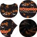 Pumpkin Spice Coffee Latte Shirt Womens Halloween Shirts Cute Spooky Season Short Sleeve Tops (Small, Tdblack)