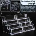 Acrylic Business Card Holder for Desk,4-Tier Clear Plastic Display Stand with 8 Pockets, Holds 400 Cards,ldeal for Office & Workspace Organization,2 Pack