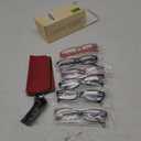 Gaoye Reading Glasses for Women, 6 pack Fashion Readers for Women Men Spring Hinge Eye Glasses, Blue Light Reading Glasses (Black With Bright Flowers Fully Transparent, Black and Red Flowers Fully Transparent, Pink Mosaic Fully Transparent, Red Flowers Semi Transparent, Blue Orange Mosaic Fully Transparent, Black) +2.0