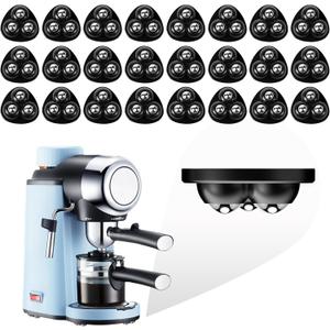 Self Adhesive Caster Wheels for Countertop - Furniture Sliders & Appliance Rollers for Kitchen, Coffee Machine, Blender, Oven(Black, 24pcs)