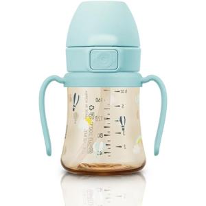 GROSMIMI Flip Top Spill Proof Sippy Cup, PPSU, BPA Free, 6 oz, Stage 2 Straw for Toddlers (Air balloon)