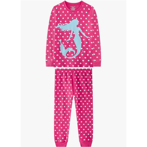 Dolphin&Fish Girls Cotton Pajamas Toddler 2 Pieces Pjs Kids Sleepwear Clothes Long sleeve Sets 10 Y