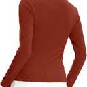 Darong Long Sleeve Tops for Women Basic Fitted Shirts | slim fit, crew neck, fall tshirt, ribbed knit, undershirt, soft material,lettuce edge, stretch (XS)