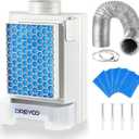 Dreyoo 3 in 1 Dryer Vent Kit for Indoor, Stainless Steel Screen Filter, 7.8 ft Vent Hose and 6 Pieces Polyester Filters, with Water Drawer System for Electric Ventless Dryer(Blue)