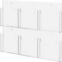 Acrylic Brochure Pamphlet Holder, 6 Magazine Holders, Clear Brochure Display Holder Wall Mount, Trifold Flyer Rack, Literature Storage Rack for Home, Offices, Waiting Room