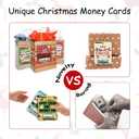 Christmas Money Holders for Cash Gift, 10 Pcs Funny Christmas Money Holder Ornaments, Unique Xmas Card with Plastic Dome, Lanyard and Adhesive for Xmas Tree Hanging Decorations (Colorful)