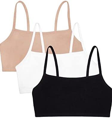 Fruit of the Loom Women's Multi-Pack Spaghetti Strap Cotton Sports Bra, 36