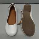 K KomForme Girl's Ballerina Flat Ankle Strap Dress Ballet Flat Shoes, 13 Little Kid, White