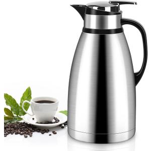 102 Oz Thermal Coffee Carafe, 3 Liter Stainless Steel Thermal Carafe, Double Wall Insulated Coffee Server, Fully Sealed Coffee Dispenser Keep Hot 12 Hours, Vacuum Thermal Pot for Coffee, Tea