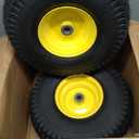 AR-PRO Exact Replacement 15" x 6.00-6" Front Tire and Wheel Assemblies Compatible with John Deere Riding Mowers 100 and D100 Series - 3" Centered Hub and 3/4" Bushings, 4Ply Pneumatic (Set of 2) (Yellow)