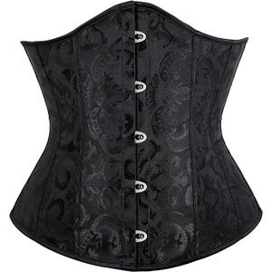 Alivila.Y Fashion Corset Womens Brocade Underbust Boned Corsets Bustier Waist Trainer ,Size S