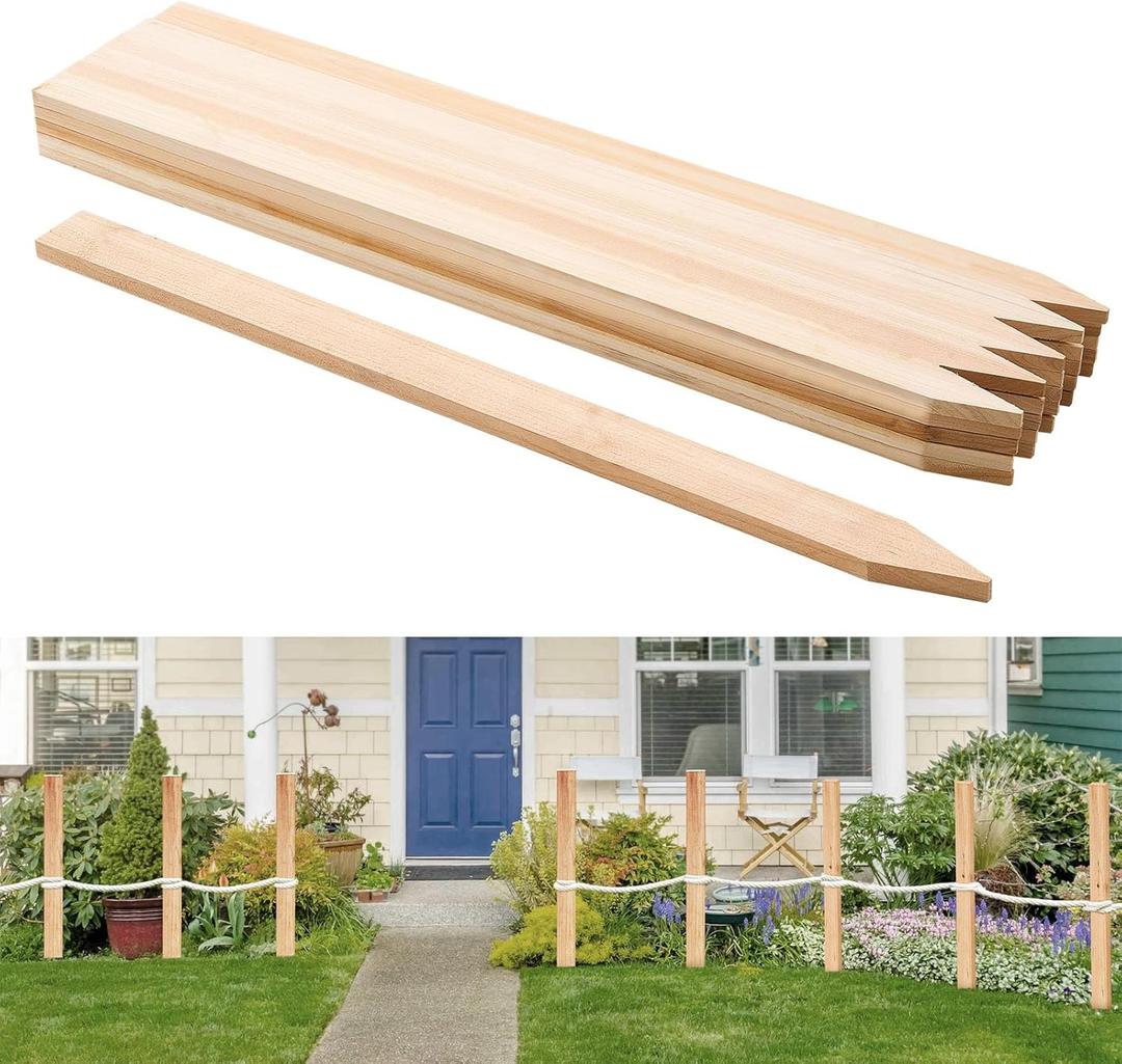 VEVOR Wooden Garden Stakes, 25 Pcs 36 x 0.5 x1.5 in Survey Grading Stakes, Garden Ground Stake with Sharp Point, Fir Wood Plant Support Stake, Sign Posts for Silt Fence Backyard Boundaries Baselines