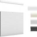 UNISHADES Top Down Bottom Up Cellular Shades Cordless Honeycomb Blinds for Indoor Windows, for Windows Size (26" W 64" H) Colour (White - Blackout)