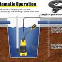 Sump Pump Submersible 6500GPH Powerful Water Pump for Pool Draining 1.5HP Utility Pump with Adjustable Float Switch 16FT Power Cord for Flooded House Sump Pit Pond Remove Water