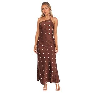 Anika Maxi Dress - Brown Polka Dot S