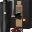 Timemore C5 PRO Manual Coffee Grinder - 42mm Stainless Steel Burr, 48 Adjustable Settings, Hand Coffee Grinder with Fordable Handle, All Metal, Portable for Home, Office & Outdoor, 30g Capacity, Black