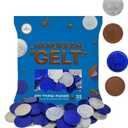 4 x The Dreidel Company 25-Pack Blue & Silver Hanukkah Milk Chocolate Coins, Hanukkah Design Menorah & Dreidel Design, Non GMO, Kosher Certified OU-D (EXP 11/02/27)