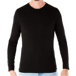 MERIWOOL Mens Base Layer - 100% Merino Wool Midweight Long Sleeve Thermal Shirt (Large, Black)