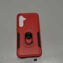 for Samsung Galaxy A35 5G Phone Case with 2X Tempered Glass Screen Protector, Heavy-Duty [Military Grade] Shockproof Kickstand Case for Samsung Galaxy A35 5G (Red)