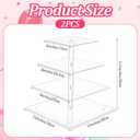 4 Tier Cupcake Stand Set of 2, Square Clear Acrylic Tiered Dessert Display Holder for 50 Cupcakes, Premium Cupcake Tower for Weddings, Birthdays, Party Decor