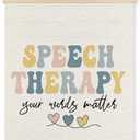 ignytiger Mental Health Speech Therapy Wall Art Poster Framed, SLP Speech Therapy Your Word Mattes Mental Health Canvas Wall Art Prints for Therapist Counselor Office Decor, 12x16 Inches (GUAHAU-Preppy Space)