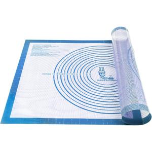 Nonstick Silicone Pastry Mat Extra Large with Measurements 28''By 20'' for Silicone Baking Mat, Counter, Dough Rolling,Fondant/Pie Crust By Folksy Super Kitchen (2028, Blue)
