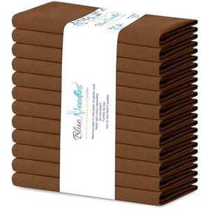 Brown Needles Solid Cloth Napkins Set of 12 Nut Brown 100% Cotton Dinner Napkins 18x18 inches - Soft, Reusable, Absorbent & Washable Linen, Ideal for Spring Summer Easter Events Parties & Everyday Use