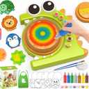 HAYXUN Dinosaur Paint Spin Art Machine Kit, Arts and Crafts for Kids Ages 4-8 Variable Speed Painting Spinner Toys Kits, Art Supplies Birthday Gifts for Boy Girl Ages 6 7 8 9 10 11 12