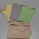 wegreeco 6 Pcs Reusable Menstrual Pads, Ultra Absorbent Cloth Pads for Heavy Flow, Sanitary for Teens, Women, Nonslip, Inner Mustard Yellow, Grey, Beige, Rose Gold Outer, S