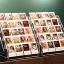 5 Tier Card Stand, 2 Pack Clear Card Display for Greeting Cards, Postcards, Stickers,Sports Cards,Trading Card,Tiered display rack,Retail Photos Shelf for Vendors Craft Collection Show (2Pack-5Tier)